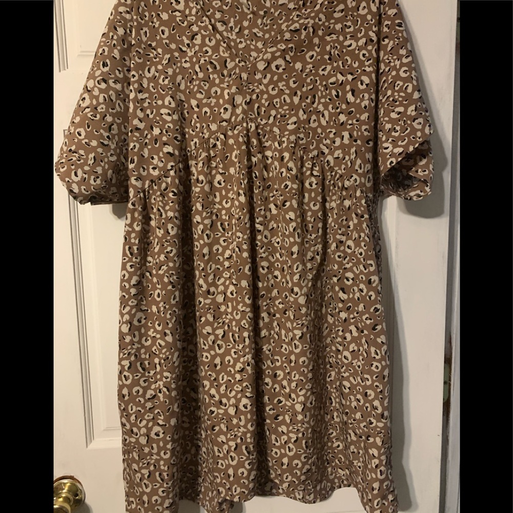 Leopard babydoll dress